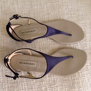 Burberry purple T-Strap Leather Sandals for Women